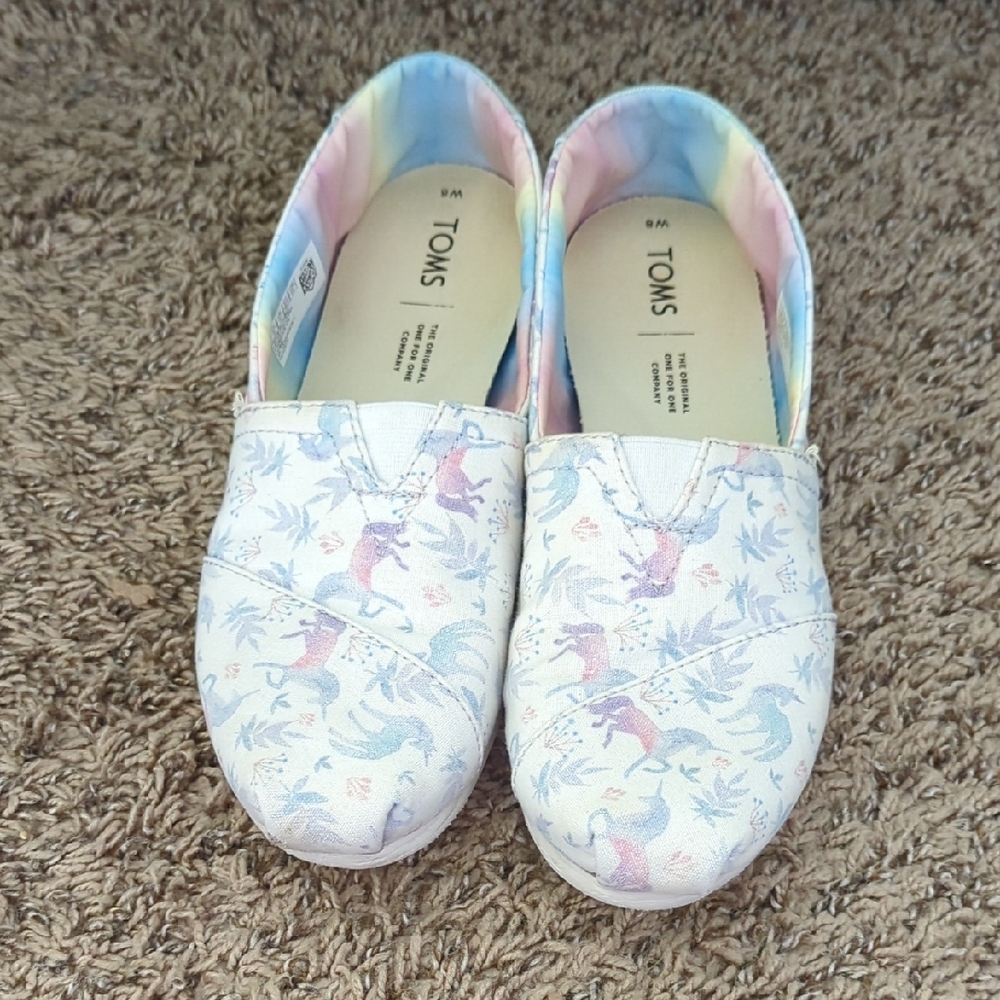TOMS Women's Unicorn Moccasins - White and Pastel